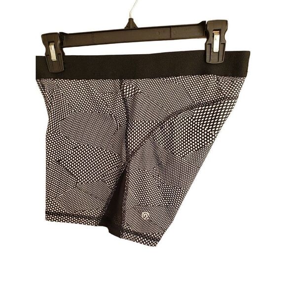 Women's Bike Shorts Black White 3" Spandex Geometric Print Yoga Short Medium - Picture 5 of 6